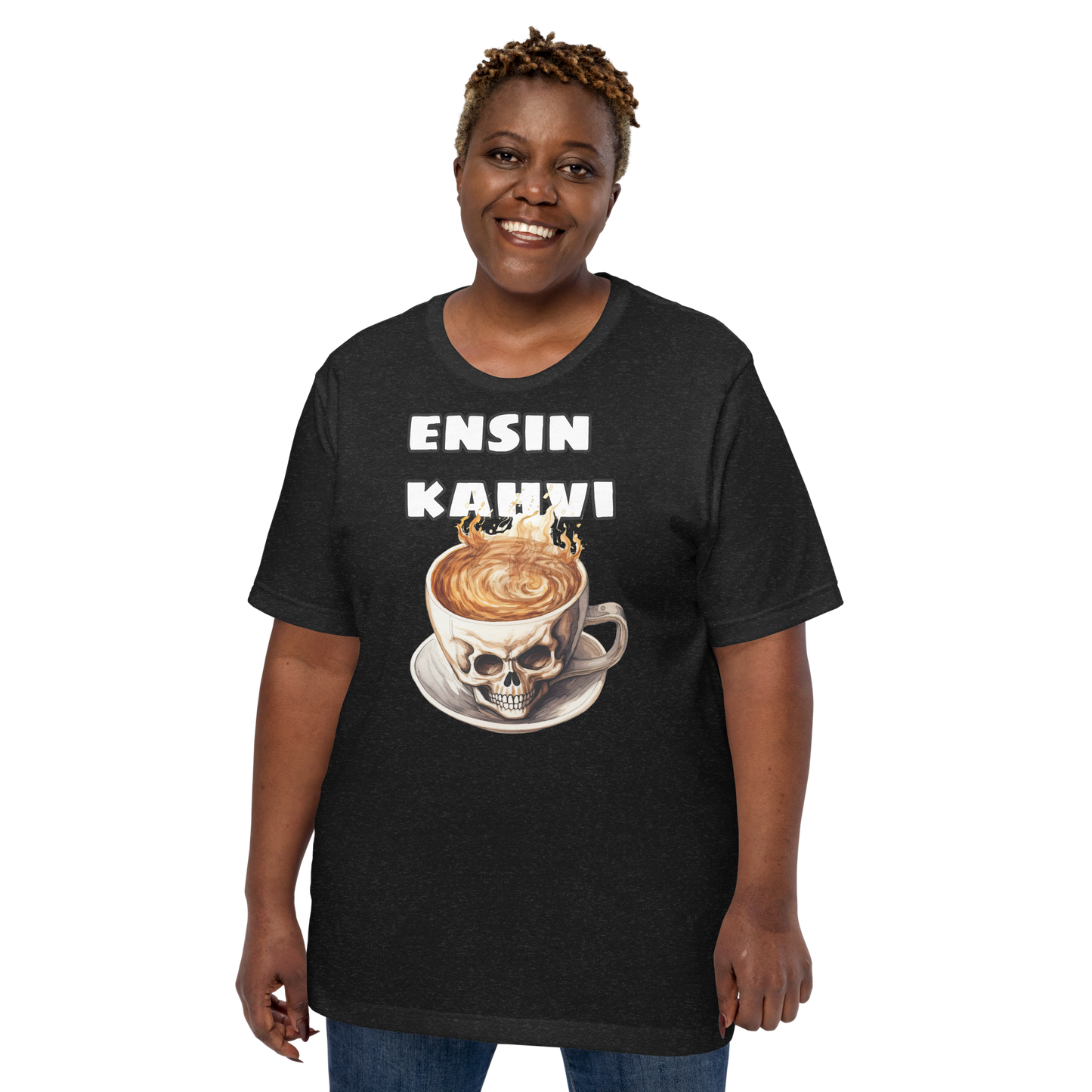 Unisex t-paita - ensin kahvi
