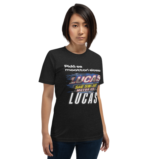 Unisex t-paita -oma teksti + Pidä se moottori elossa
