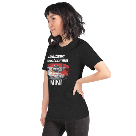 Unisex t-paita - Liikutaan moottorilla oma teksti