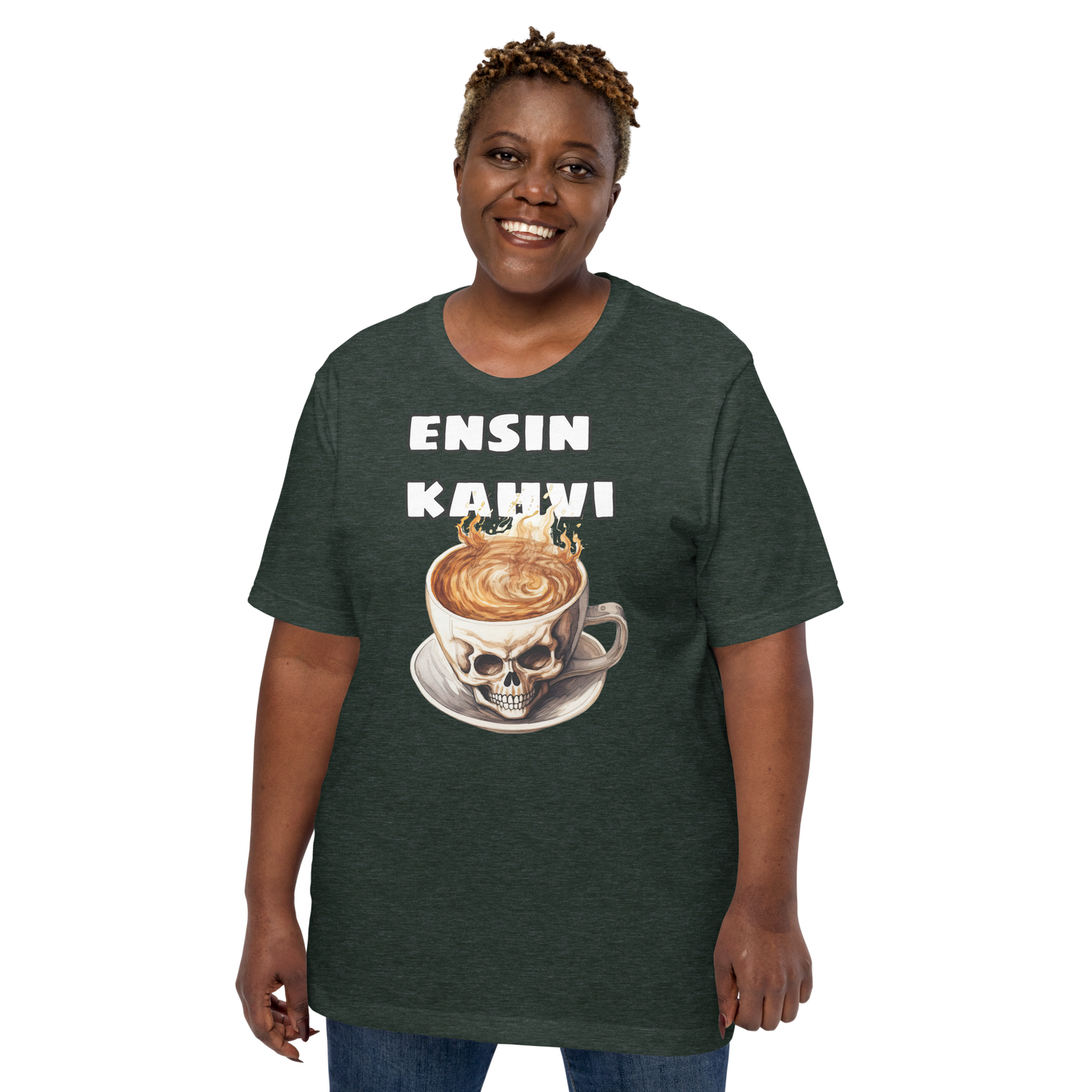 Unisex t-paita - ensin kahvi