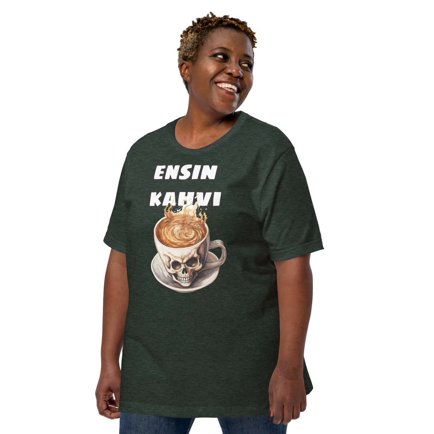 Unisex t-paita - ensin kahvi