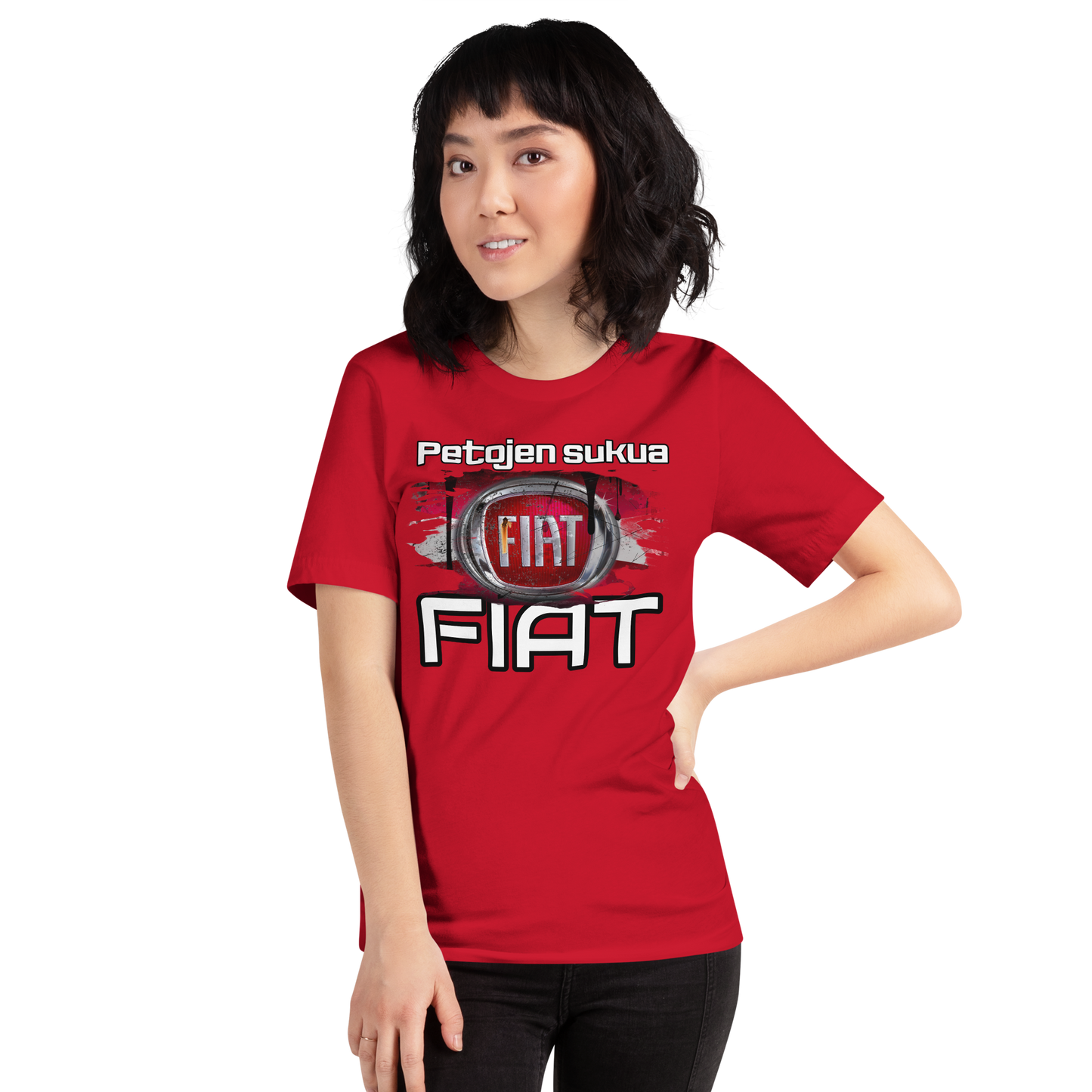 Unisex t-PAITA - PETOJEN SUKUA + oma teksti